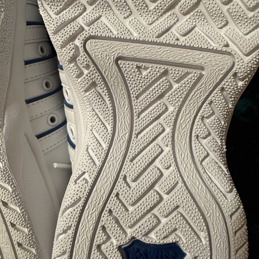 K-Swiss Classic White Sneakers with Navy Stripes - Picture 13 of 13